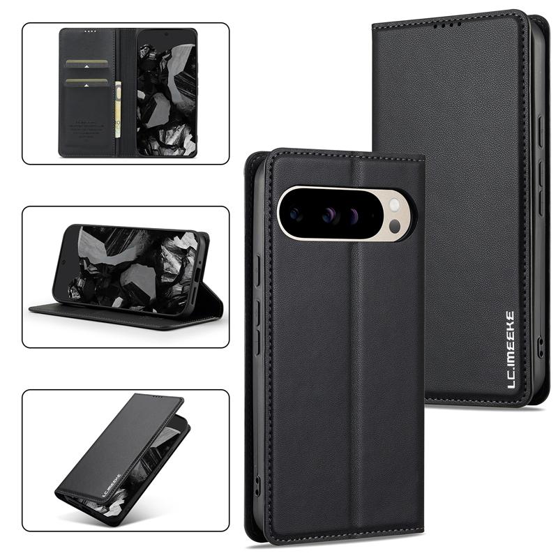 Anti-Drop Leather Wallet Case Kickstand Flip Case For Google Pixel 9Pro XL 8 8A 8Pro 7 7Pro 7A Phone Cover Cards Slot Back Cover