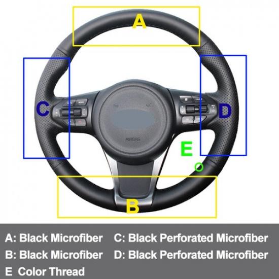 Hand Sewing Car Steering Wheel Cover Wrap For KIA Carnival III 2014 -