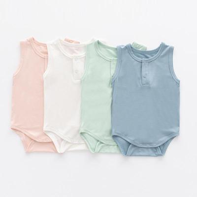 Summer Bamboo Fiber Baby Sleeveless Romper