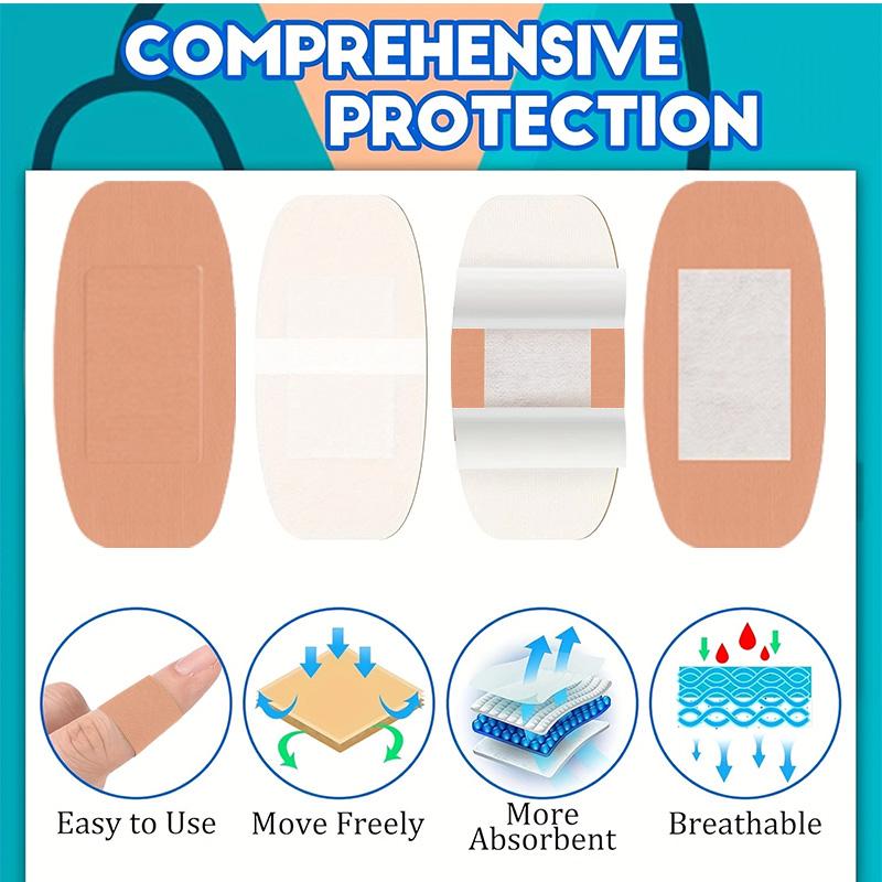 180/360pcs Assorted Flexible Fabric Adhesive Bandages Breathable Fingertip Bandages for First Aid and Wound Care