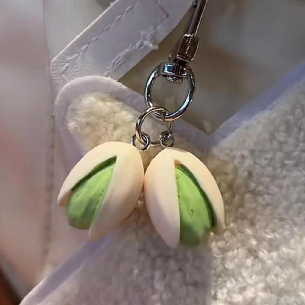 Pistachio Keychain & Pendant: Creative, Funny Accessory for Backpack or Car Keys