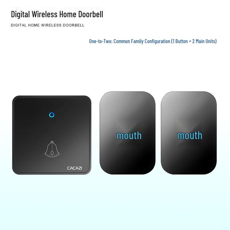 Long-Range Wireless Waterproof Doorbell with 86 Type One-to-Two Call Button Standard