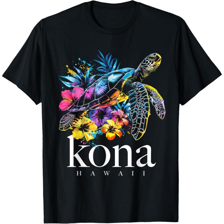 Кона Гавайи Морская Черепаха Гавайский Серфер Сувенирная Футболка XXXXXL чёрный