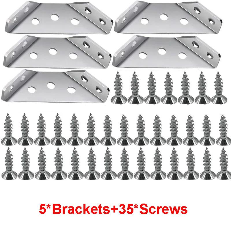2/20er Set Eckwinkel Edelstahl Möbel Winkel Regalverbinder Schrankstütze Befestigungsrahmen Eckwinkel mit Schraube