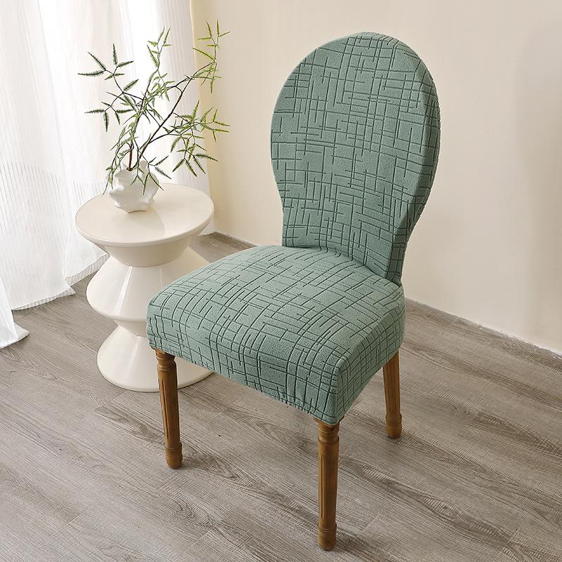 Thick Jacquard Chair Cover French Country Chair Cover Hotel Home Dining Room Dustproof Round Back Chair Cover