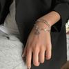 Korean Retro Round Bead Bracelet Women 925 Silver Letter H - Trendy Student Jewelry