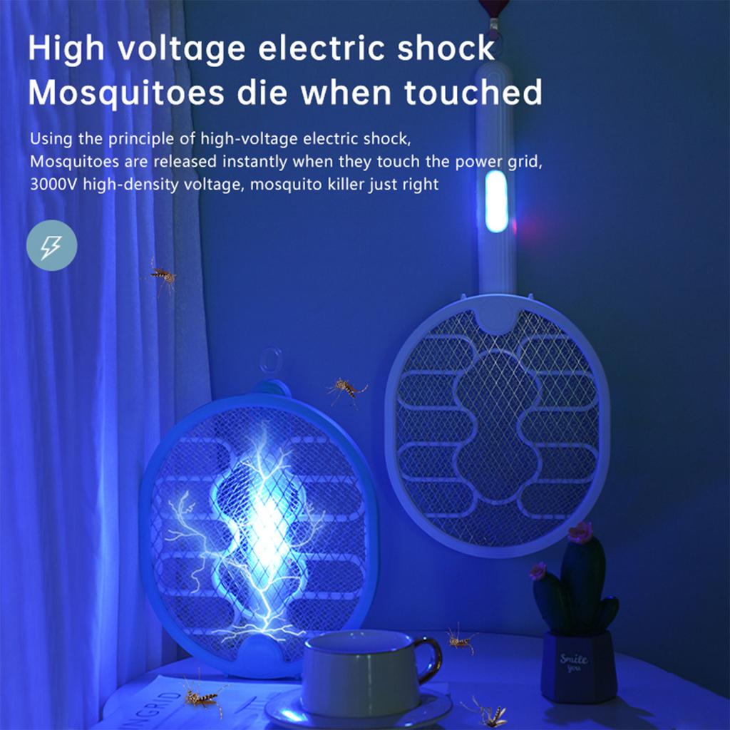 Mosquito Racket Foldable Mosquitos Killer Lamp USB Rechargeable Multicunction Fly Bug Zapper Electric Swatter Fly Killer