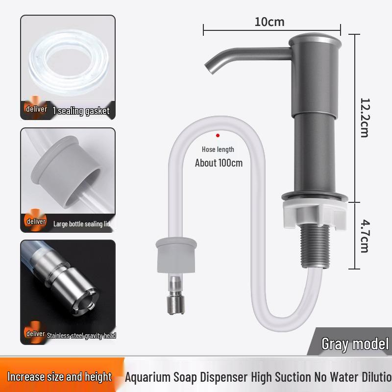 Distributeur de Savon et Détergent de Cuisine Aquarium avec Tube d'Extension