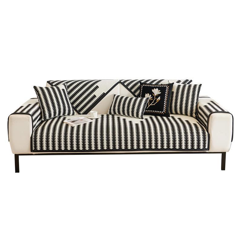 Nordic High-Grade Chenille Sofa Cushion Four Seasons Universal Seat Cushions Non-Slip Living Room Straight Sofa Cover Towel