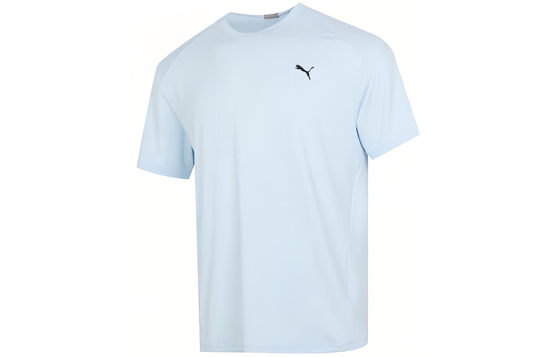 PUMA T Shirts Unisex Light Blue Crew Neck Moderate 682915-69 XL
