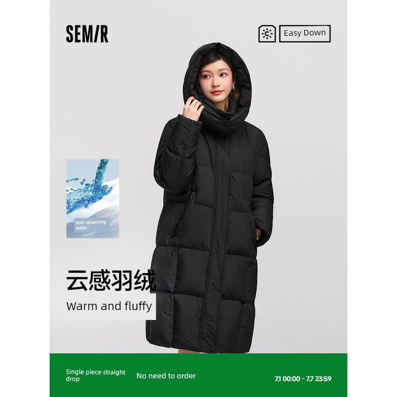 

Relaxed down | Same Style with Mall Senma down Jacket Women s Long Waterproof 2024 New Arrival Detachable Hat Winter Clothes Black (gray duck down) 90001 175/96A/XXL