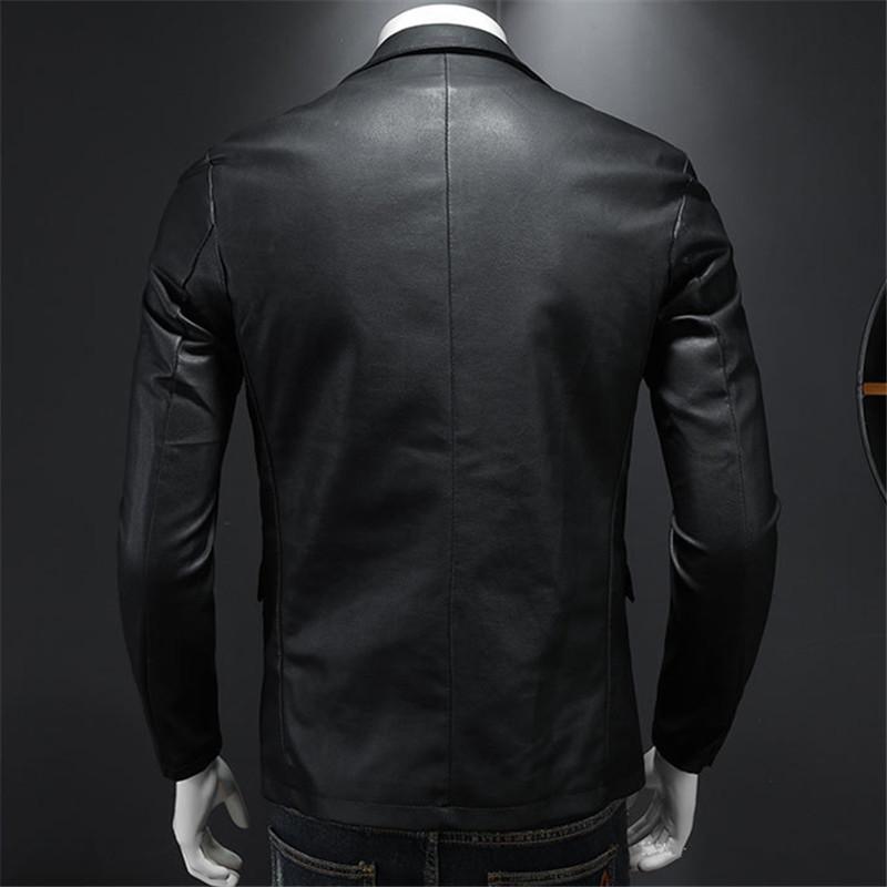 Giacche in pelle da uomo slim fit PU casual cappotti da motociclista con colletto rovesciato nero moto biker pelle scamosciata capispalla uomo