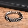 Gold Plated Men's Chunky Chain Bracelet,Stainless Steel Thick Cuban Chain Wristband,Hip Hop Punk Luxury Jewelry Gift for Him