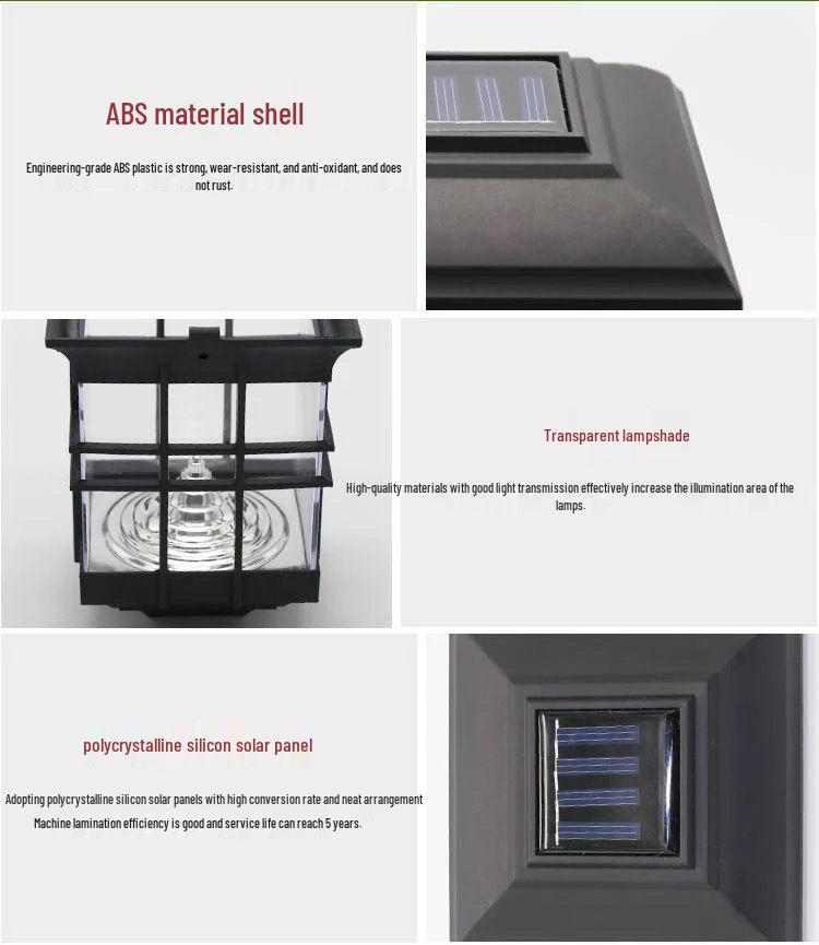 Solar European-Style Outdoor Courtyard Post Light