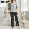 GMXIA Pajamas Women's Spring and Summer Thin Short-sleeved Trousers Homewear Suit
