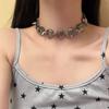Gothic Beaded Necklace Irregular Collarbone Chain Elegant Rivet Beads Necklace  Women