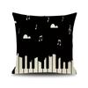 45X45CM Piano Key Wonderful Notes Decorative Pillowcase Car Sofa Art Piece Office Seat Cushion Cover Home Decoration