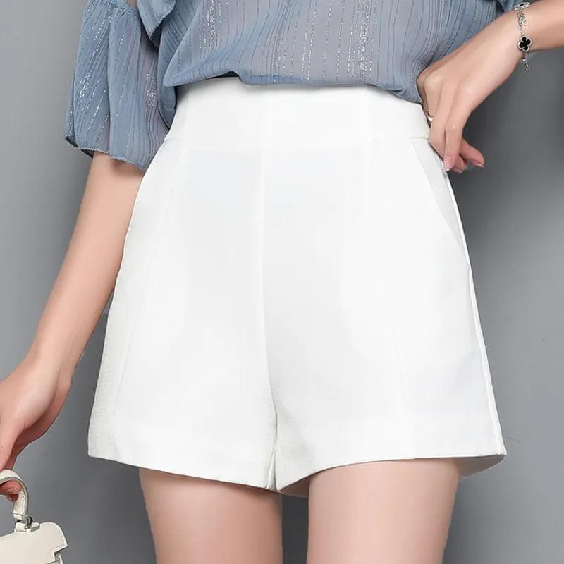 Women's Plus Size High Waist White A-Line Shorts - Slimming, Loose Fit, Wide Leg, Perfect for Spring/Summer Casual Wear