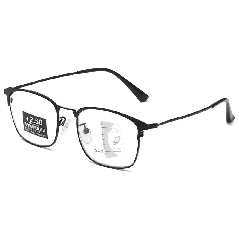 Men's Multifunctional Sunglasses Comfortable Reading Glasses with Degree 1.0 To 4.0 Photochromic Anti Blue Presbyopia Glasses