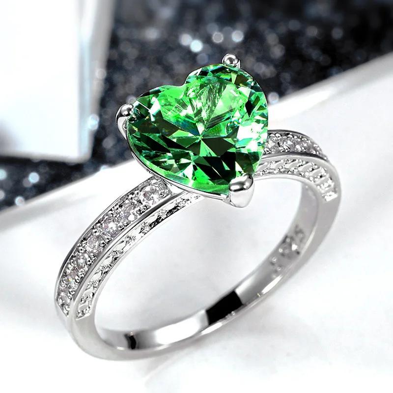 Romantic Pink Heart Shaped Ring For Female Cubic Zirconia Bridal Wedding Party With Minimalist Fashion Jewelry Accessories