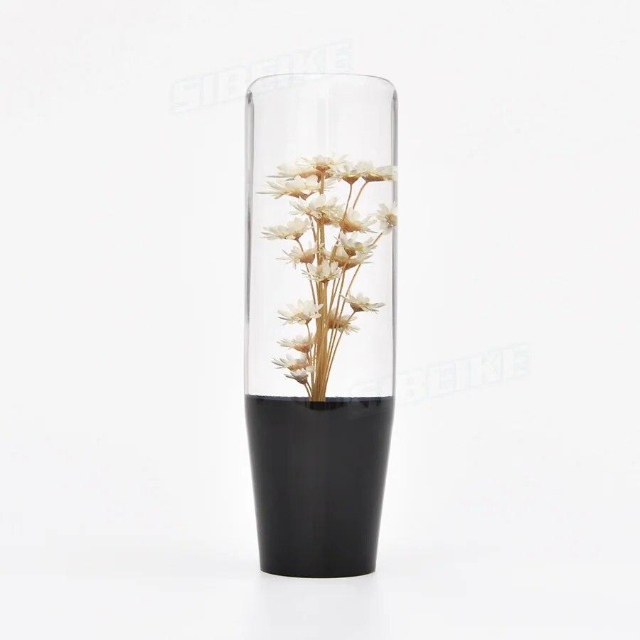 Universal 15CM Car Manual Shifter Head Shift Knob Stick Crystal Transparent Flower Gear Shift Knob