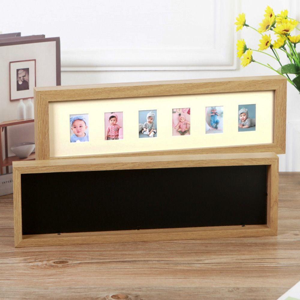 Mini Picture Frames Wooden Memorial Photo Frame Room Decoration Baby Growth Photo Album Frame Home