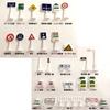 Mille Ti Rana Road Signs Toys for Playing with Mini Set Signs Construction Cars, 28-Piece (56 + Map)