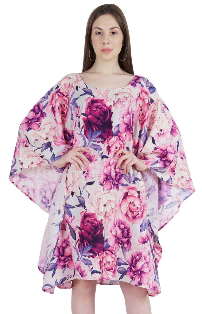 Moomaya Women  s  Short  Tunic  Kaftan  Casual Kimono Mini Beach Dress Swimsuit Cover Up