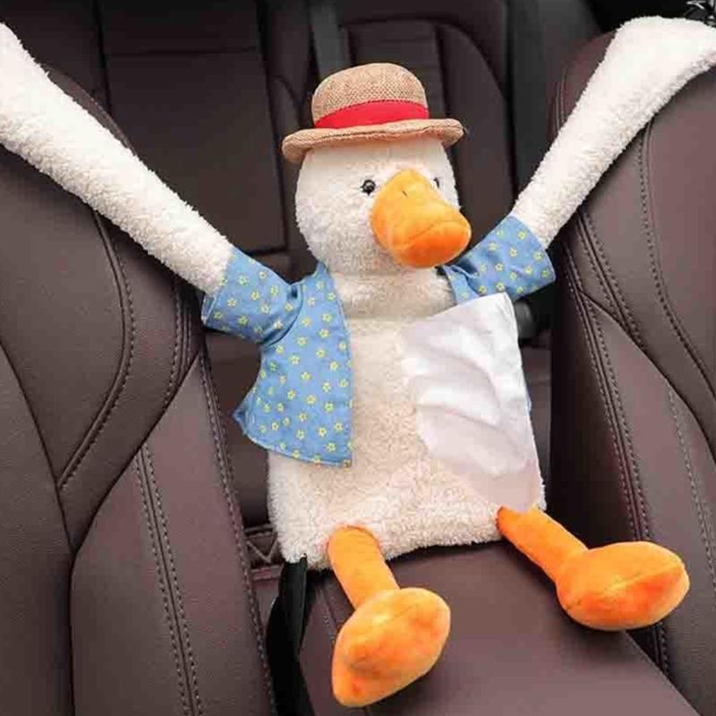 Car Tissue Box Cover, Duck Character Case with Soft Fabric Form for Convenient Tissue Access and a Cheerful Accent in Bathroom, Kitchen, Living Room