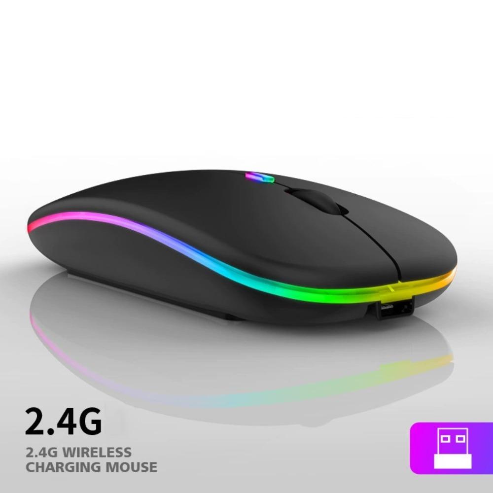 Souris de jeu Bluetooth colorée silencieuse à LED, accessoire pour ordinateur