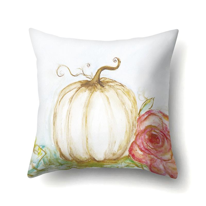 Thanksgiving Pillowcase Blessing Maple Leaf Pumpkin Sofa Cushion Cover Office Home Living Room Pillowcase