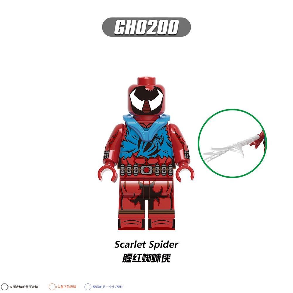 G0126 Superhero Series Peter Parker Shadow Crimson Flower Web Assembly Building Block Mini Doll Bag