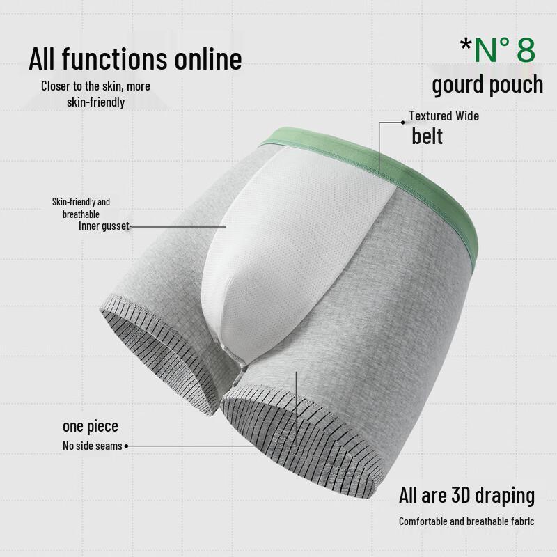 YOUKESHU Men's Striped Cotton Boxer Briefs with Silk Crotch