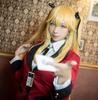 [Milky Time] Kakegurui Saotome Mary Cosplay Halloween Costume with Blonde Hair (L)