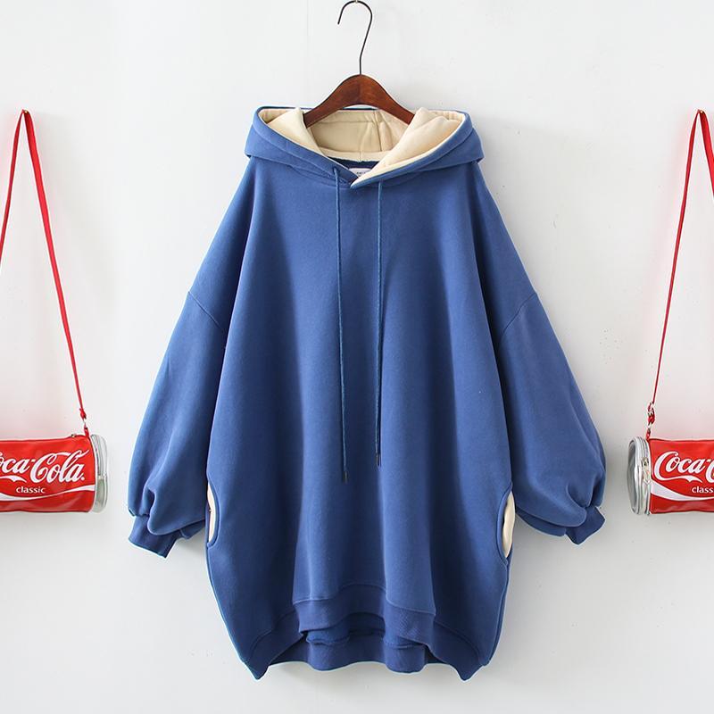 Sweatshirt for Women Oversize Hooded Fleece Thickened Loose Solid color Casual Pullover Long Sleeve Winter Sweatshirt Top