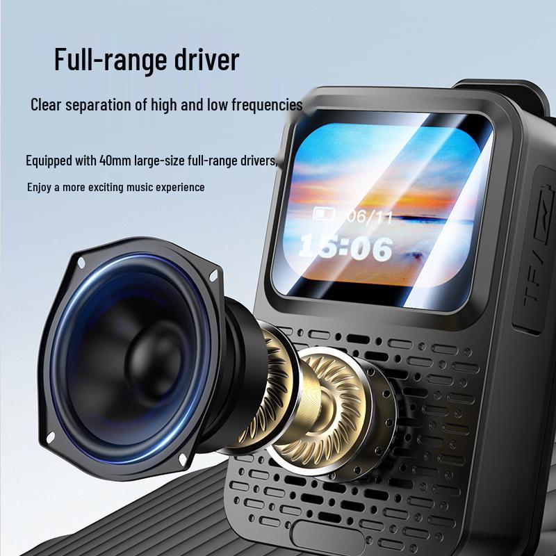 V9 Wearable Smart Speaker: Touchscreen Multifunctional Device with Calendar, Weather, Alarm, Magnetic Back Clip, and HIFI Sound Quality