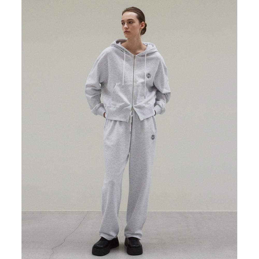 

NICKNICOLE NICOLE SIGNATURE HOOD ZIP UP+JOGGER SWEAT PANTSLIGHT GRAY