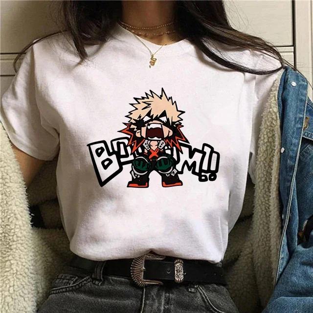 

2026 New Manga Cute My Hero Academia Anime T Shirt Boku No Hero Academia Men T-shirt Bakugou Himiko Toga Tee Anime Deku Tshir... S разноцветный