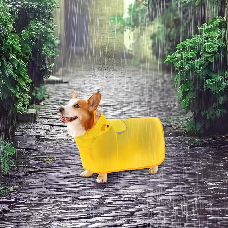 Hunderegenmäntel Welpen Regenjacke Poncho Niedliche Entenform Verstellbare Hundekleidung Für Outdoor-Reisen Spaziergänge