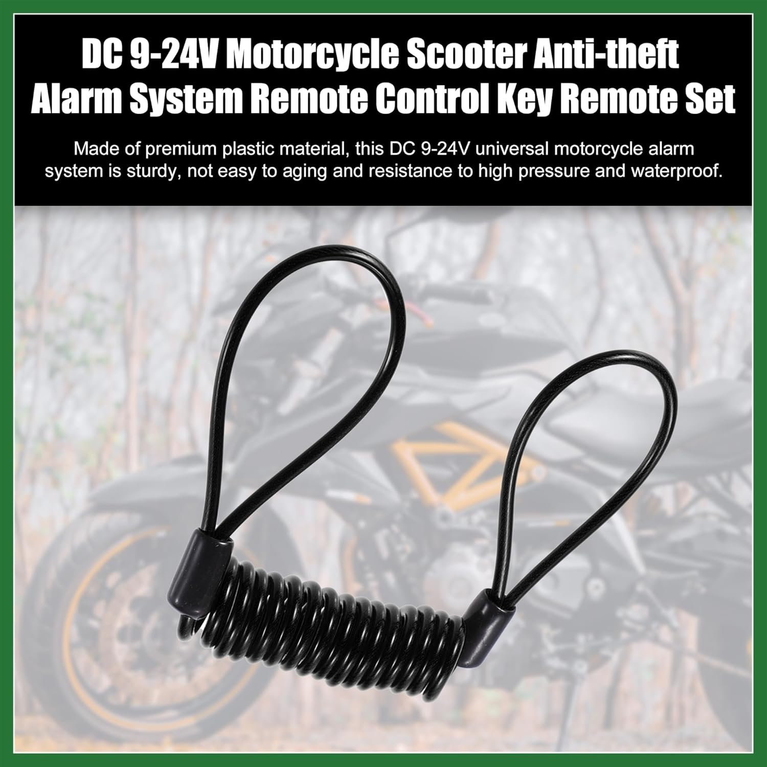 

Motoforti Disk Brake Lock Motorcycle Alarm Disc Lock Security Reminder Cable Tool for Scooter Motorcycle Bike Brake Disc Black Long-Lasting