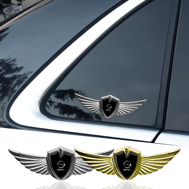 AAGU1 3D Metal Wings Badge Car Side Marker Window Trunk Sticker Decal For Opel Astra j Insignia Astra g Corsa Zafira Mokka Accessories