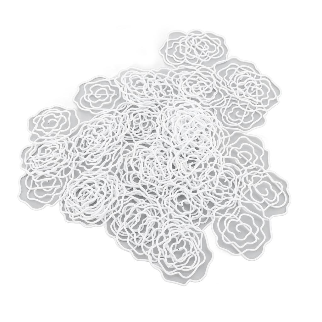 50pcs Paper Clips Cute Rose Shaped Decorative Metal Paperclips with Storage Box for School Office