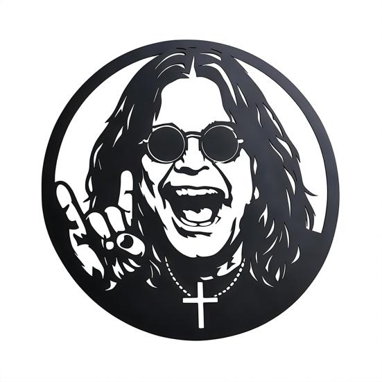 

Rocker Wall Art Sign Round Black Metal Rock Singer Sign Rock Fans Room Wall Decoration for Bedroom Music Space