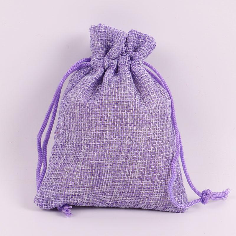 Drawstring Linen Jewelry Gift Bag - Composite Linen Storage Bag Available