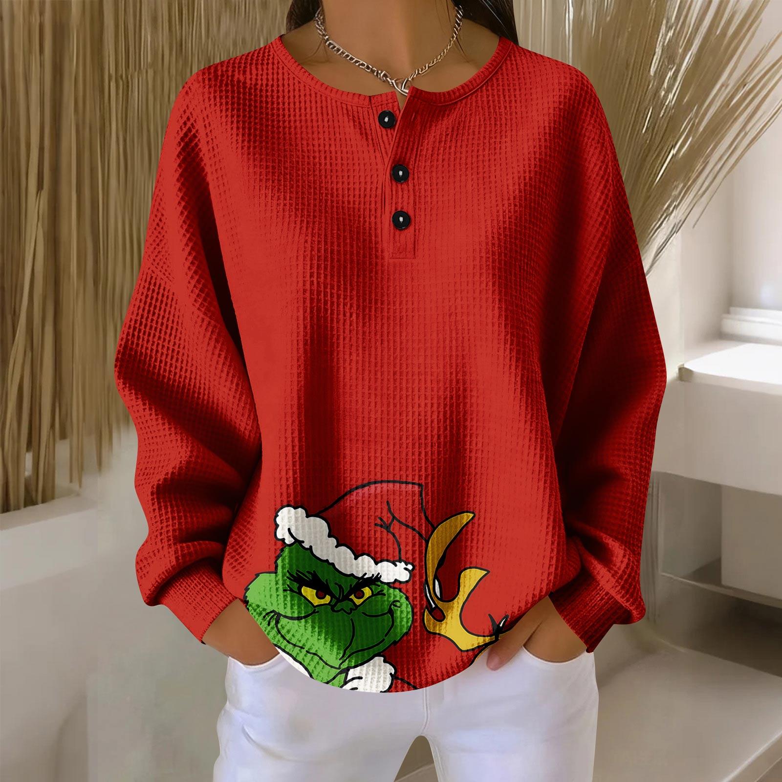 

Женские повседневные рубашки с длинным рукавом, топы на пуговицах с V-образным вырезом, свободный трикотаж, осенние фавориты для женщин XL красный