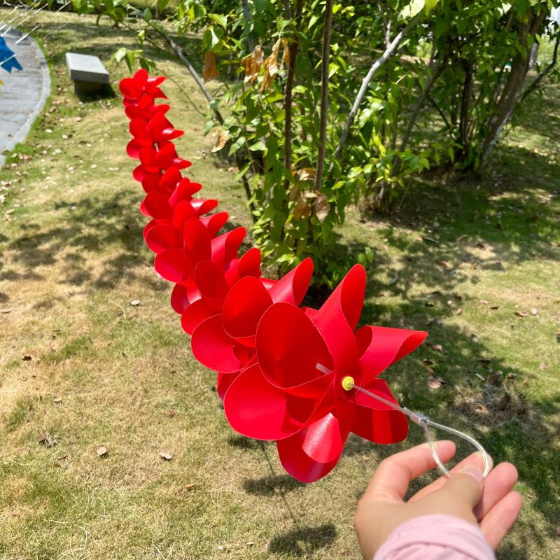 Six-Petal Pinwheel with Steel Wire: Outdoor Hanging Decoration for Festivals, Buildings, Scenic Spots, and Homestays