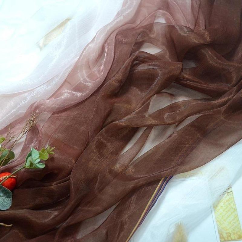 3/5/10m Multicolor Gradient Silk-Crepe Chiffon Fabric for Handmade DIY Sewing Hanfu Apparel Making Wedding Decoration