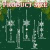 Set Of 10 Assorted Acrylic Snowflakes and Ice Crystal Charm Christmas Tree Hanging Pendants Stylish Office Decorations