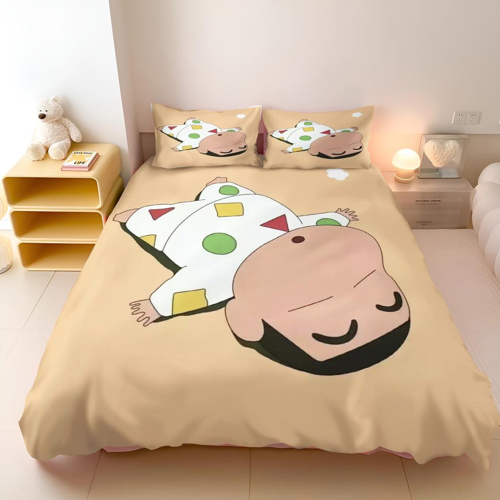Cartoon Crayon Shin-Chan Bedroom Set 3-Piece Duvet Cover Children'S Printed Home Co-Branded Mattress Bedding Set