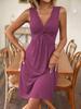 2026 summer new European and American fashion simple V-neck vest dress women's clothing